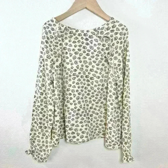 Peek Other - Peek | Girls Cream and Black Ruffle Blouse | Size Small (6/7)